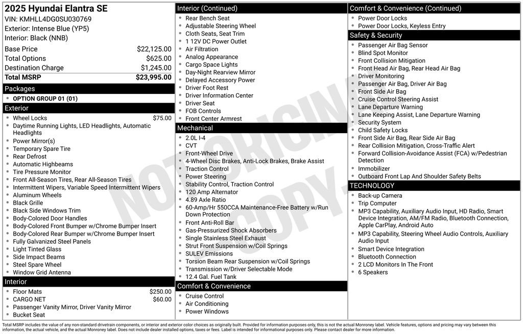 Certified 2025 Hyundai Elantra SE FWD image 6