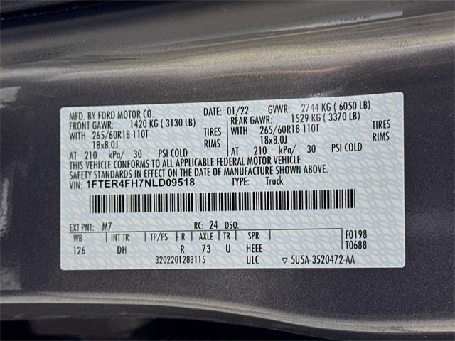 Used 2022 Ford Ranger Lariat w/ Equipment Group 501A High image 45