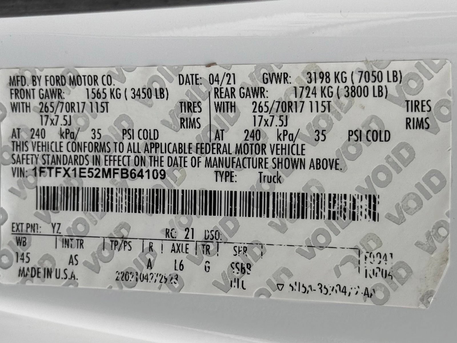 Used 2021 Ford F150 XL w/ Equipment Group 101A High AWD/4WD image 52