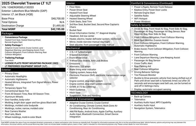 Certified 2025 Chevrolet Traverse LT FWD image 31