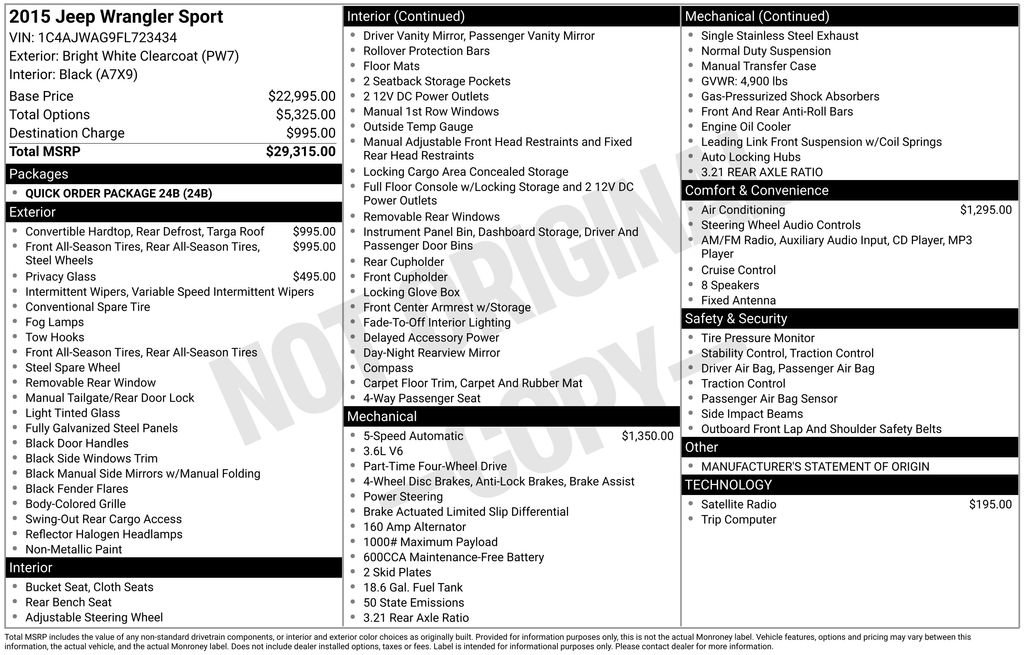 Used 2015 Jeep Wrangler Sport image 10