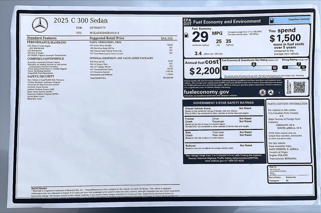 New 2025 Mercedes-Benz C 300 Sedan image 19