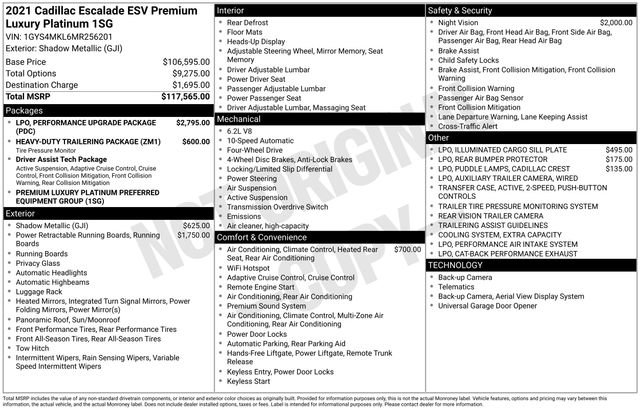 Used 2021 Cadillac Escalade ESV Premium Luxury Platinum AWD/4WD image 7