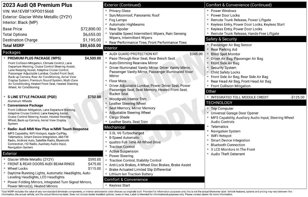 Certified 2023 Audi Q8 Premium Plus w/ Premium Plus Package AWD/4WD image 20