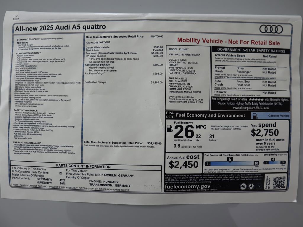 Used 2025 Audi A5 2.0T Premium w/ Convenience Package image 10