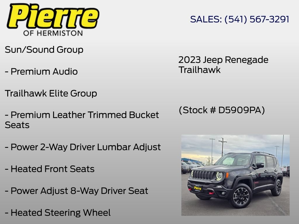Used 2023 Jeep Renegade Trailhawk w/ Sun/Sound Group AWD/4WD image 12