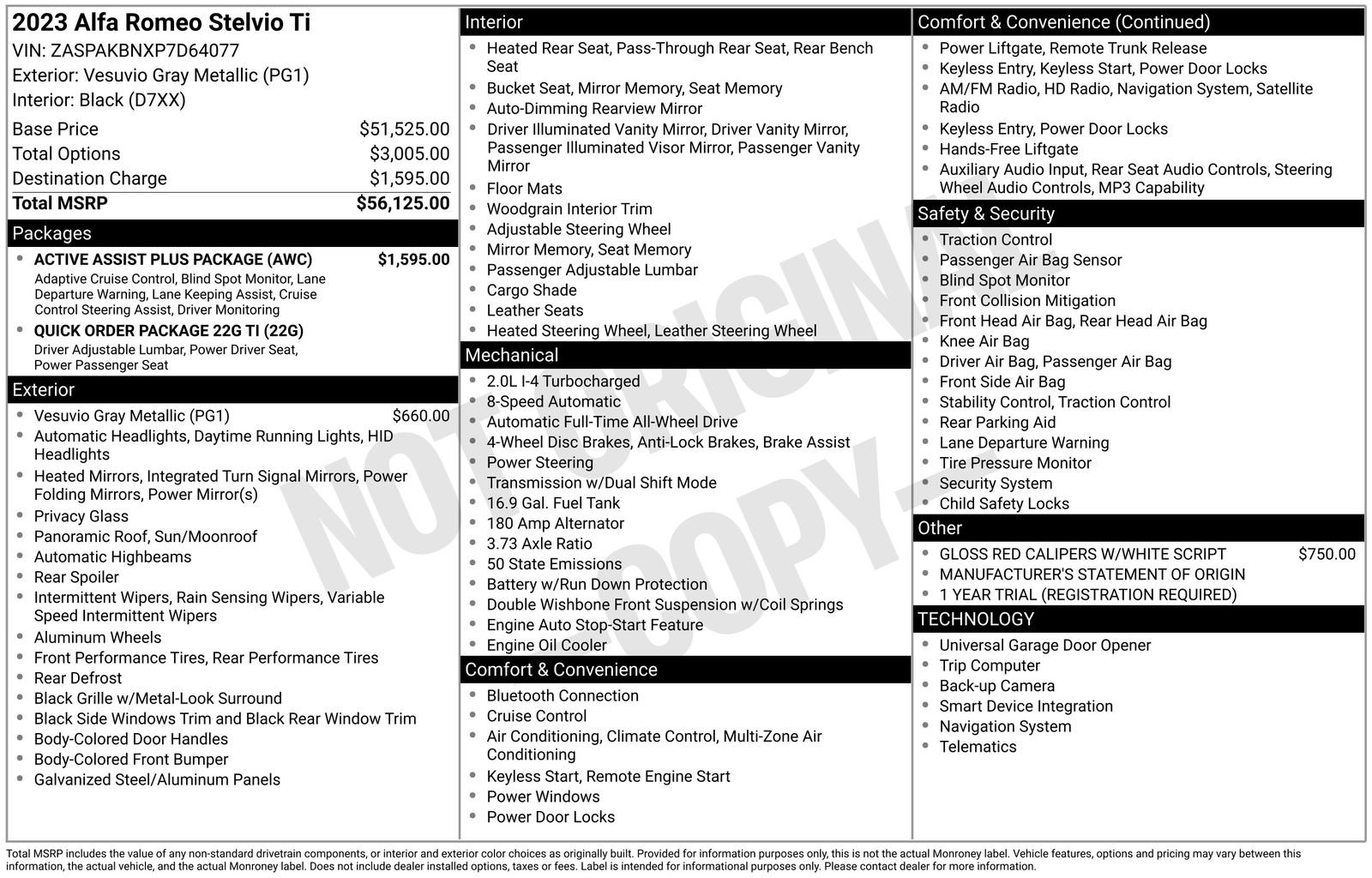 Used 2023 Alfa Romeo Stelvio Ti w/ Active Assist Plus Package image 39