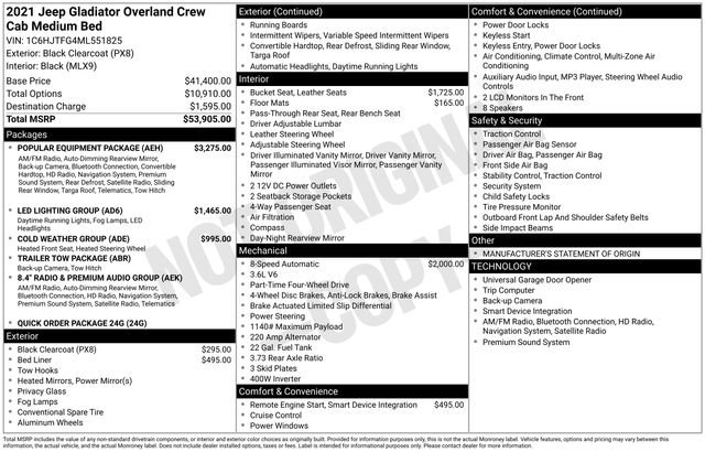 Used 2021 Jeep Gladiator Overland w/ Popular Equipment Package image 9