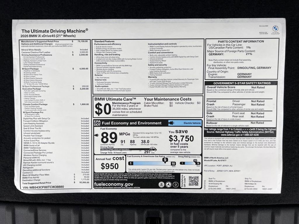 New 2026 BMW iX xDrive45 w/ M Sport Package image 24