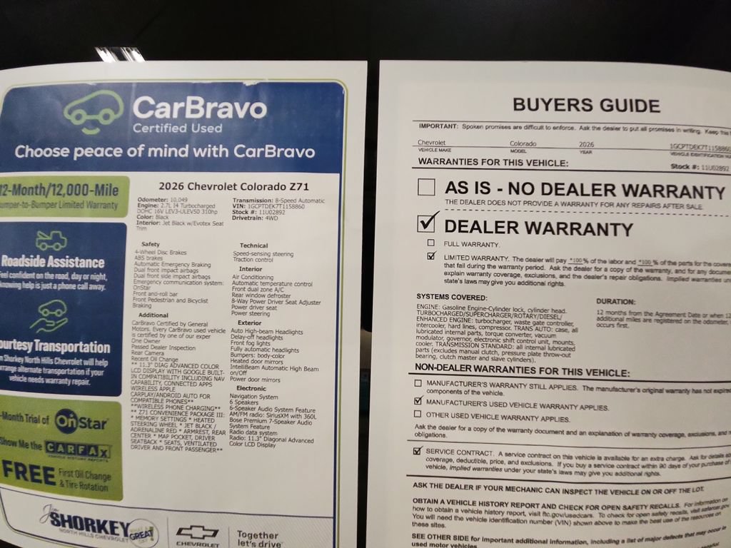 Certified 2026 Chevrolet Colorado Z71 w/ Technology Package AWD/4WD image 33
