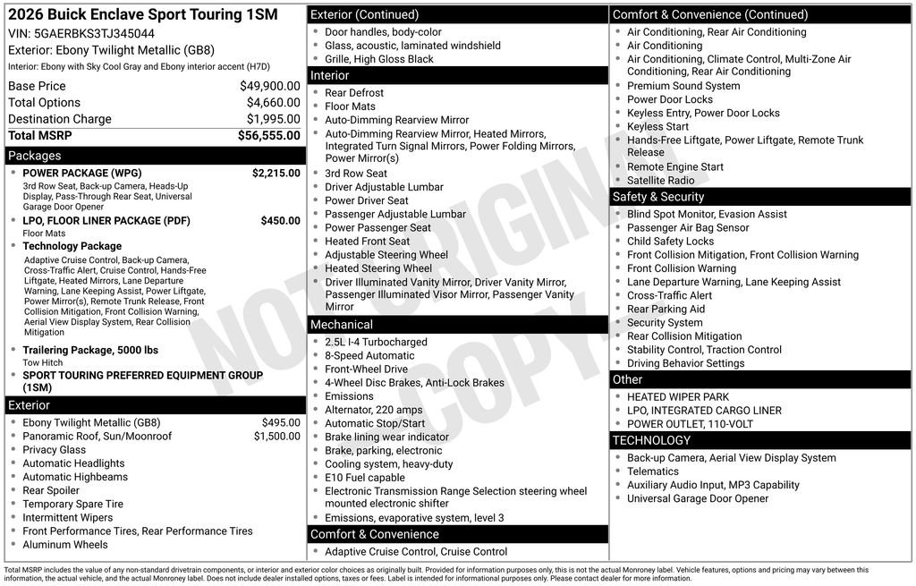 New 2026 Buick Enclave Sport Touring w/ Power Package FWD image 47