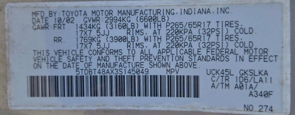Used 2003 Toyota Sequoia Limited image 12