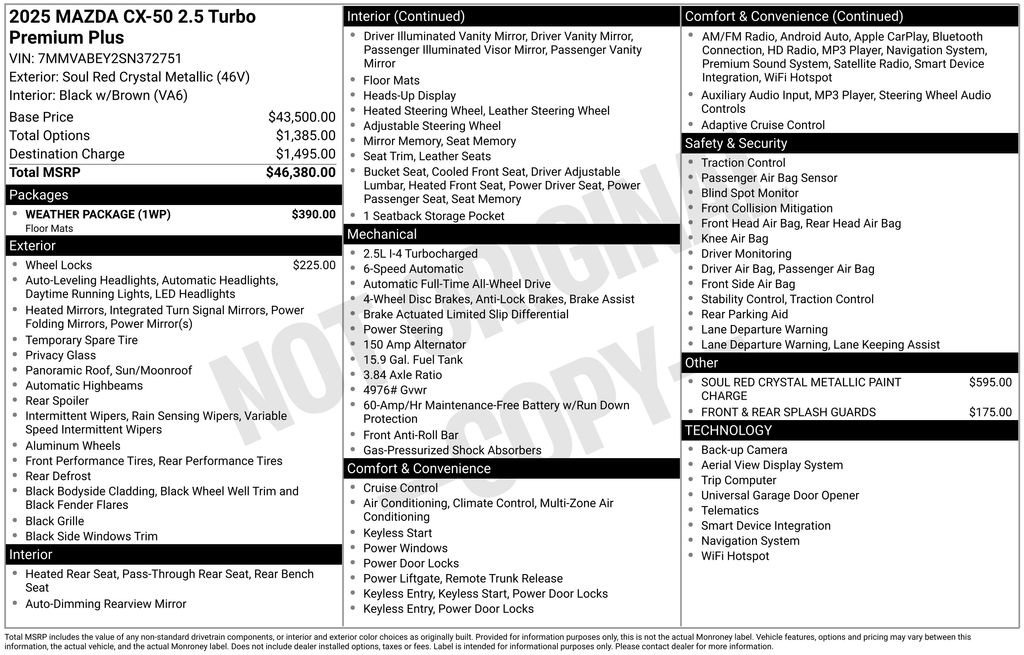 Used 2025 MAZDA CX-50 2.5 Turbo w/ Weather Package image 6