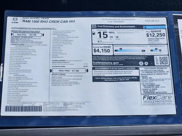 New 2026 RAM 1500 RHO AWD/4WD image 17