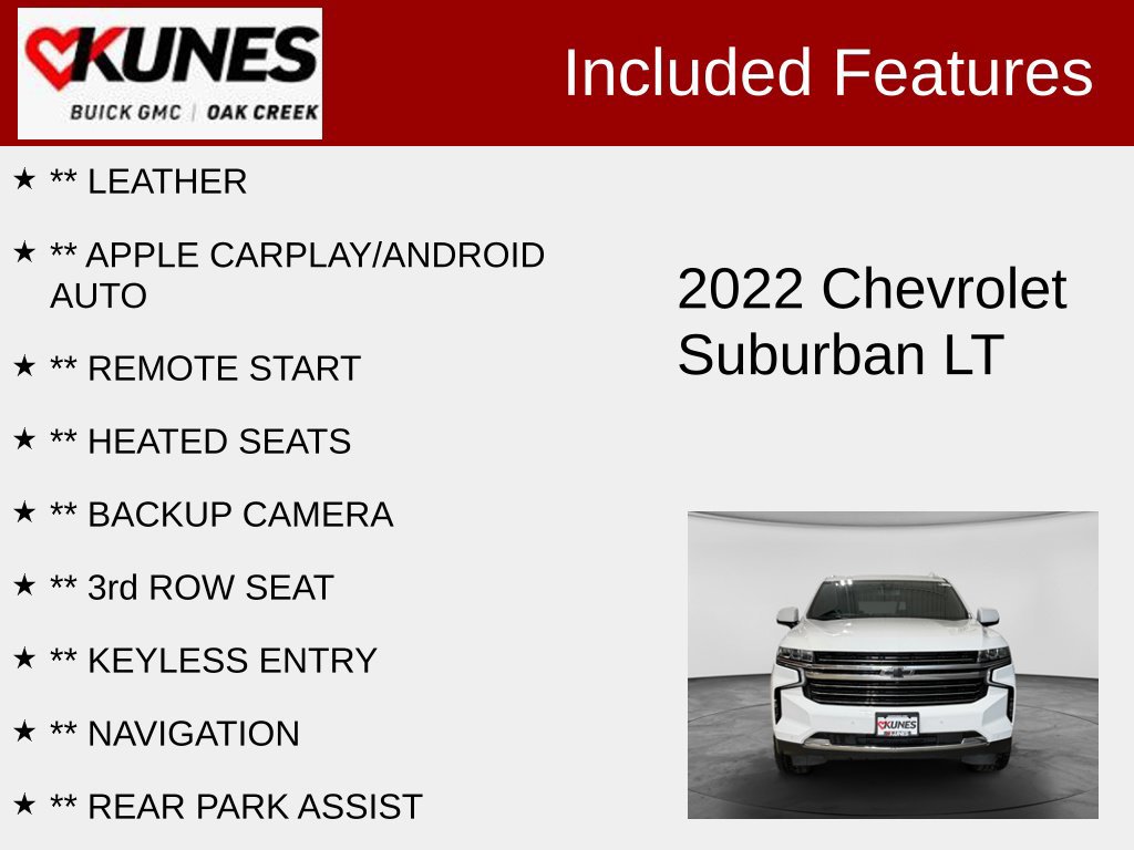 Used 2022 Chevrolet Suburban LT w/ Luxury Package AWD/4WD image 2
