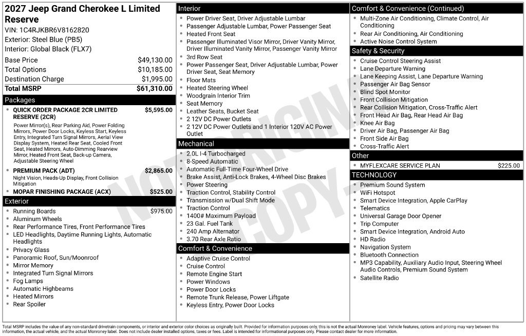 New 2027 Jeep Grand Cherokee L Limited AWD/4WD image 6