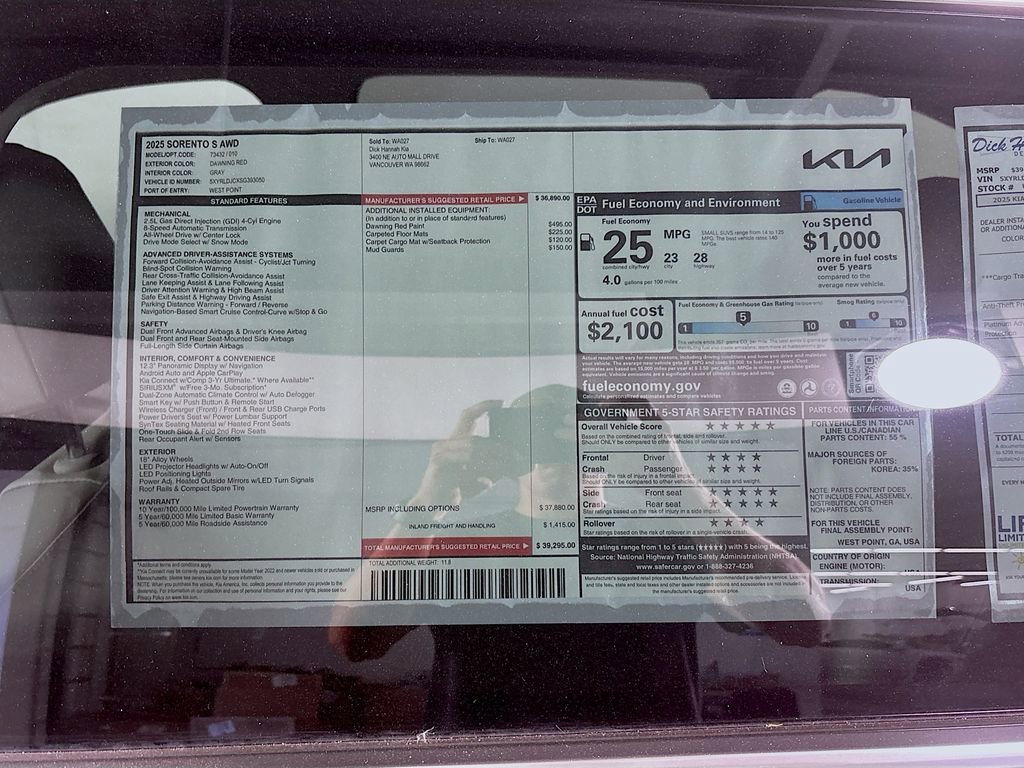 New 2025 Kia Sorento S image 25