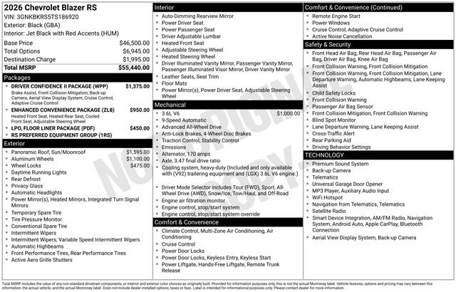 New 2026 Chevrolet Blazer RS w/ Driver Confidence II Package AWD/4WD image 26