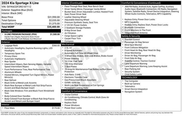 Used 2024 Kia Sportage X-Line w/ X-Line Premium Package AWD/4WD image 31