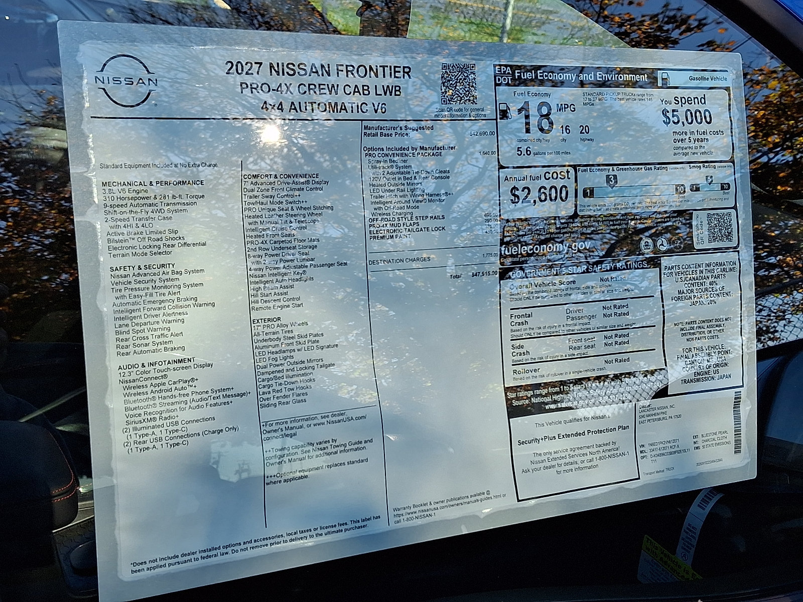 New 2027 Nissan Frontier PRO-4X w/ Pro Convenience Package AWD/4WD image 7