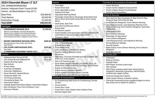 Certified 2024 Chevrolet Blazer LT w/ Convenience Package FWD image 35