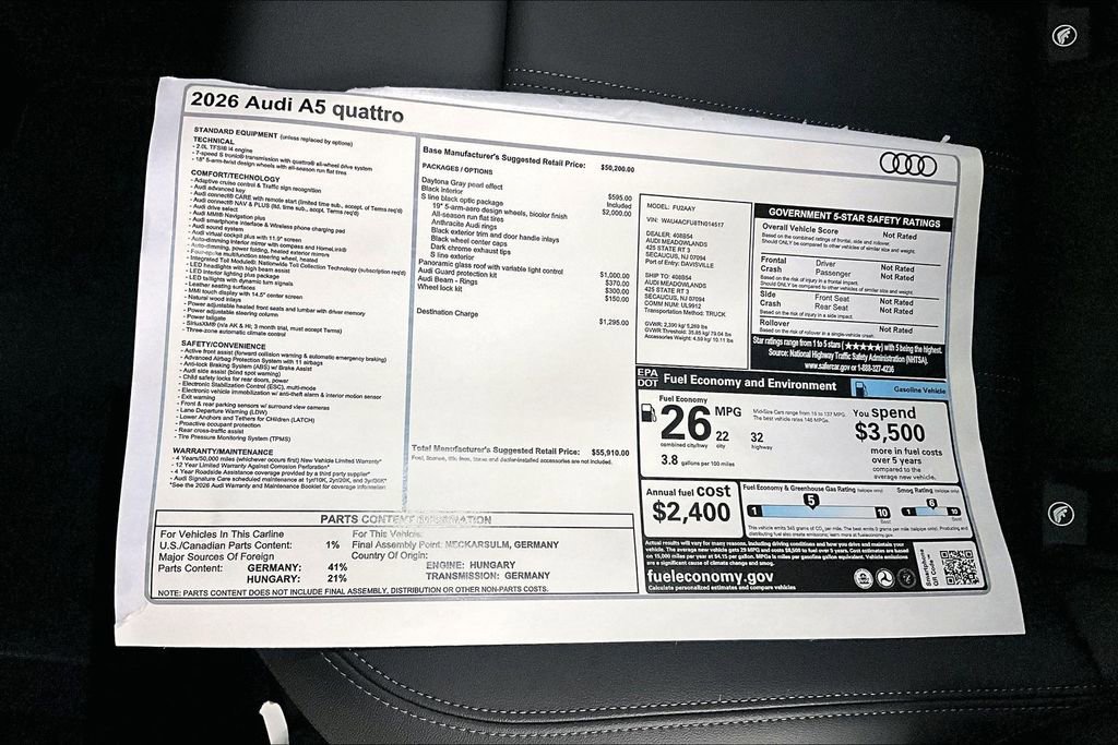 New 2026 Audi A5 2.0T Premium AWD/4WD image 12