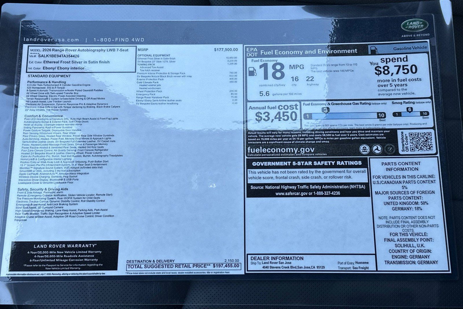 New 2026 Land Rover Range Rover Long Wheelbase Autobiography image 29