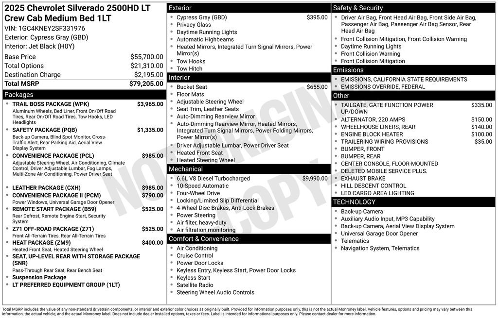 New 2025 Chevrolet Silverado 2500 LT w/ Trail Boss Package image 34
