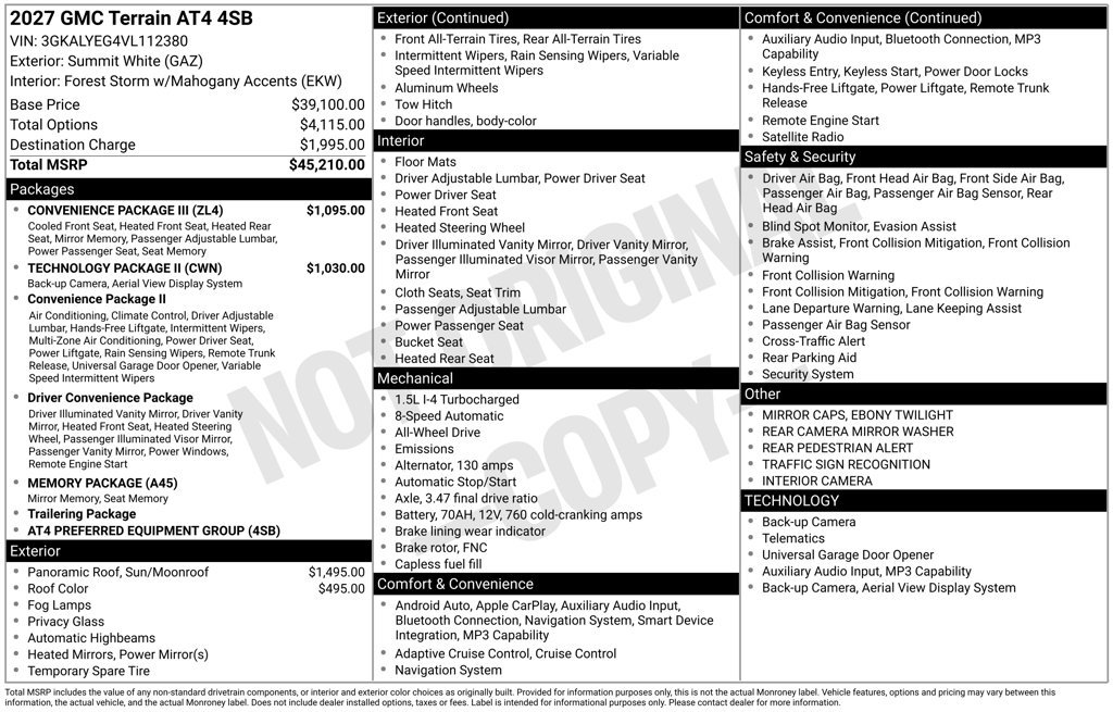 New 2027 GMC Terrain AT4 w/ Convenience Package III AWD/4WD image 5
