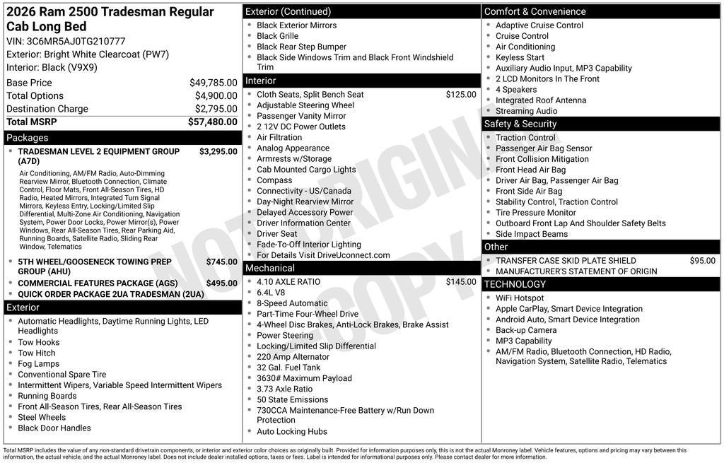 New 2026 RAM 2500 Tradesman AWD/4WD image 29