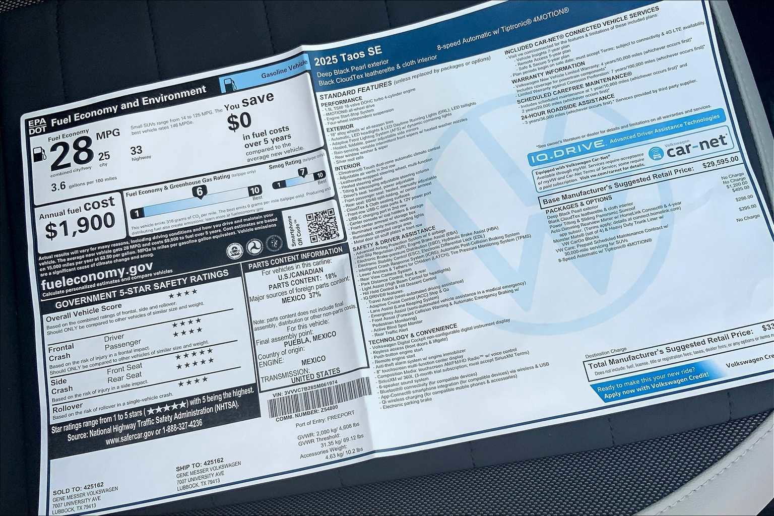 Used 2025 Volkswagen Taos SE AWD/4WD image 22