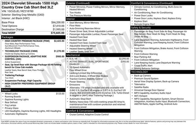 Used 2024 Chevrolet Silverado 1500 High Country w/ High Country Premium Package AWD/4WD image 6