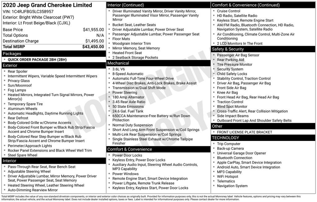 Used 2020 Jeep Grand Cherokee Limited image 43