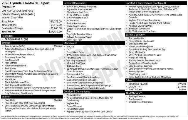 New 2026 Hyundai Elantra SEL Sport image 29