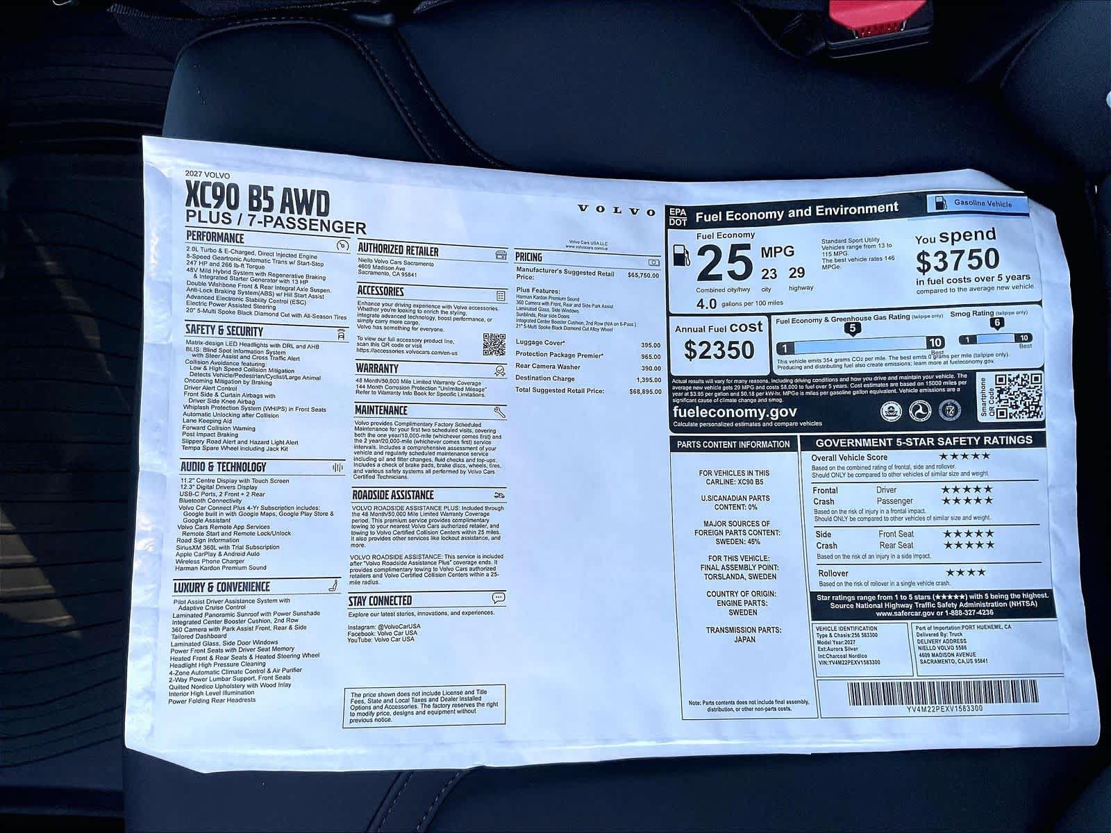 New 2027 Volvo XC90 B5 Plus AWD/4WD image 37