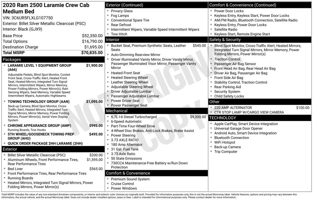 Certified 2020 RAM 2500 Laramie AWD/4WD image 52