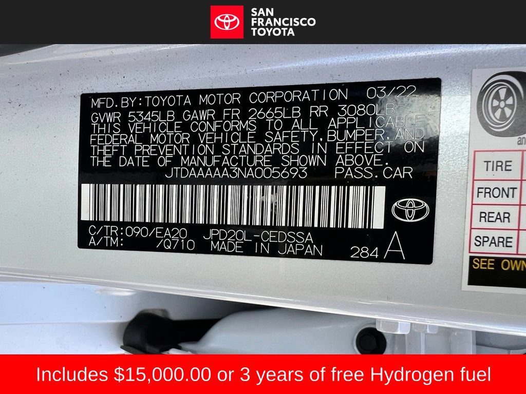 Certified 2022 Toyota Mirai w/ Advanced Technology Package RWD image 40