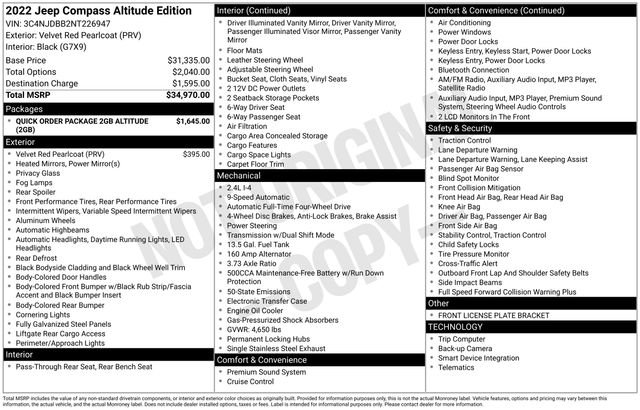 Used 2022 Jeep Compass Altitude image 3