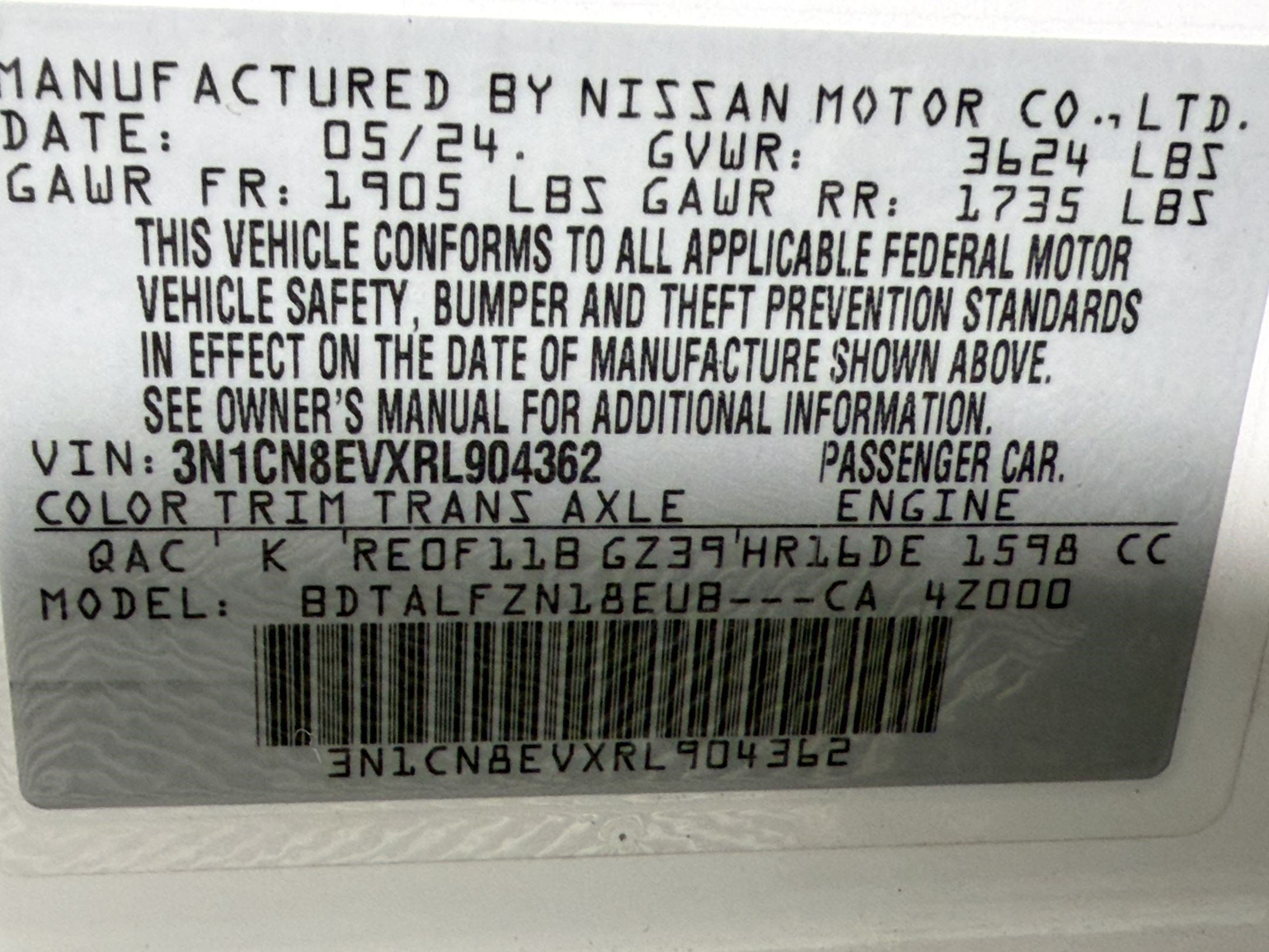 Used 2024 Nissan Versa SV FWD image 23