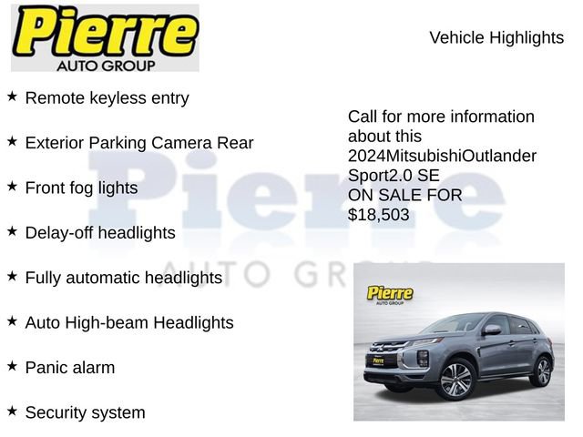 Used 2024 Mitsubishi Outlander Sport SE AWD/4WD image 14