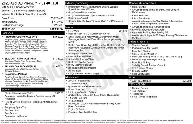 Certified 2025 Audi A3 2.0T Premium Plus w/ Premium Plus Package image 39