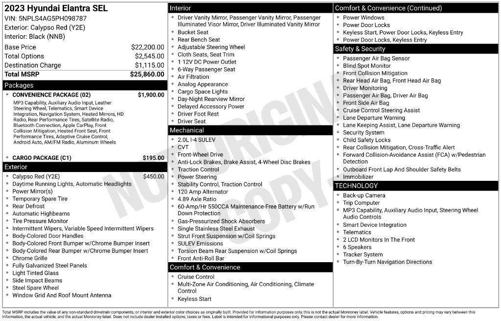 Used 2023 Hyundai Elantra SEL w/ Convenience Package FWD image 32