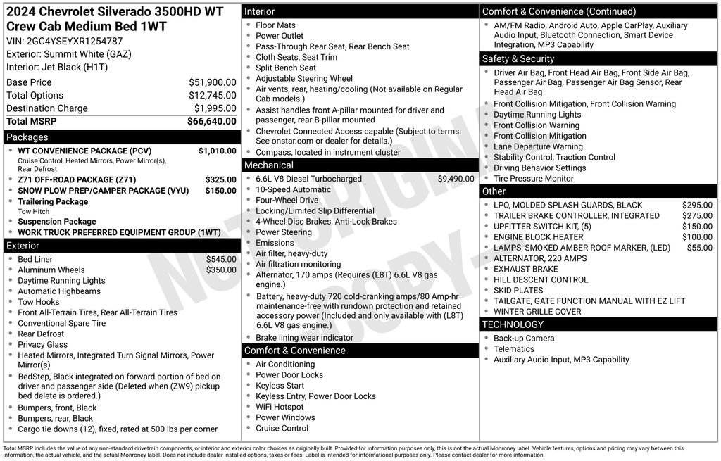 Used 2024 Chevrolet Silverado 3500 W/T w/ WT Convenience Package AWD/4WD image 7