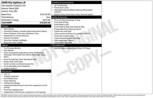 Used 2008 Kia Optima LX image 8