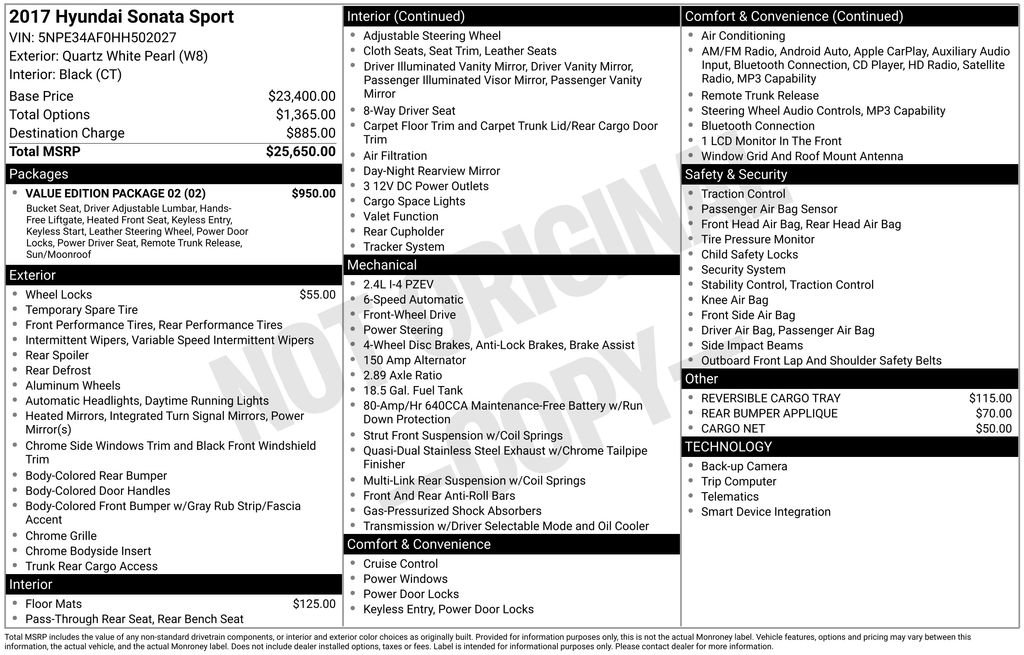 Used 2017 Hyundai Sonata Sport w/ Value Edition Package 02 image 28