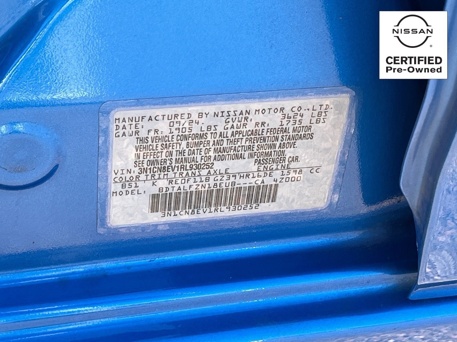 Certified 2024 Nissan Versa SV w/ Trunk Package FWD image 29