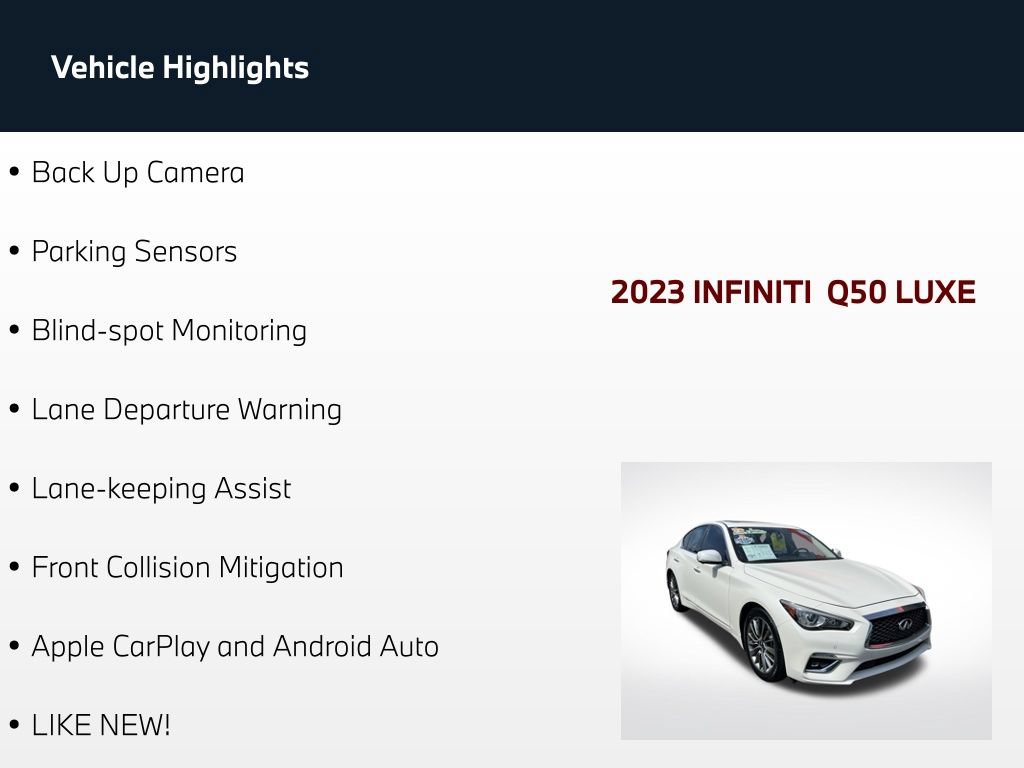 Used 2023 INFINITI Q50 Luxe w/ Cargo Package AWD/4WD image 5