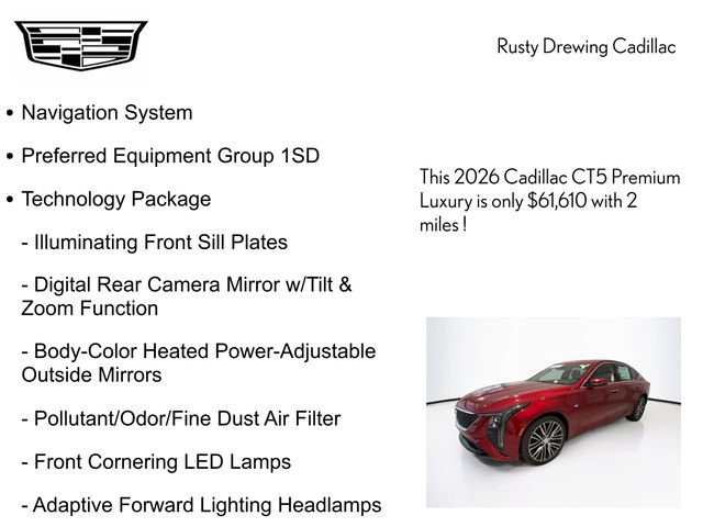New 2026 Cadillac CT5 Premium Luxury w/ Technology Package AWD/4WD image 4