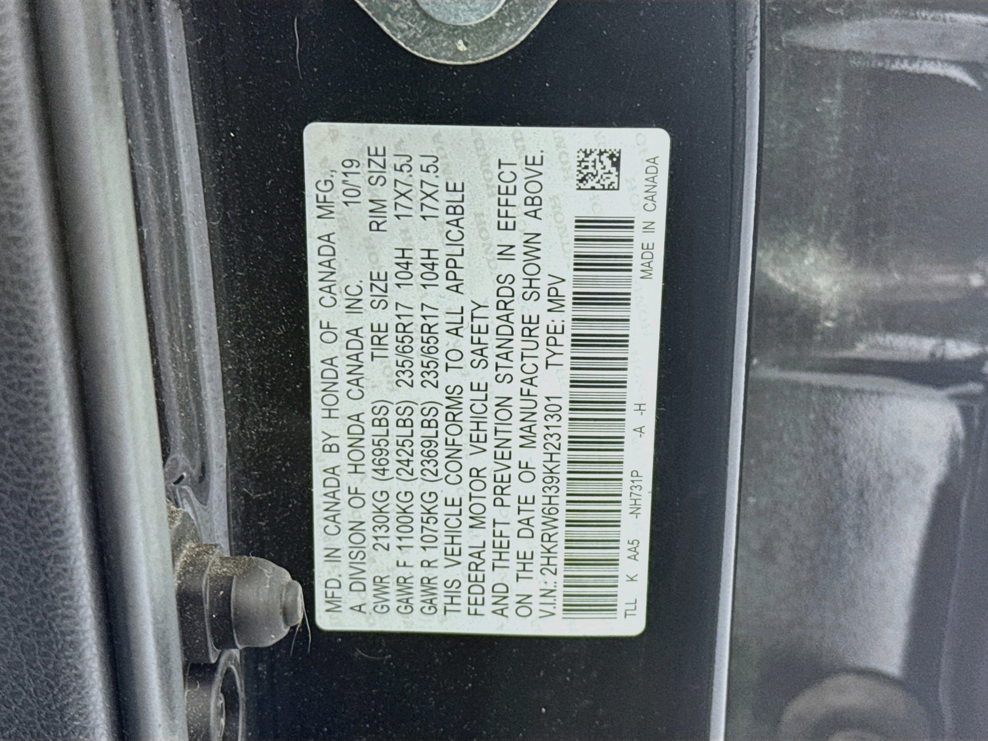 Certified 2019 Honda CR-V LX image 30