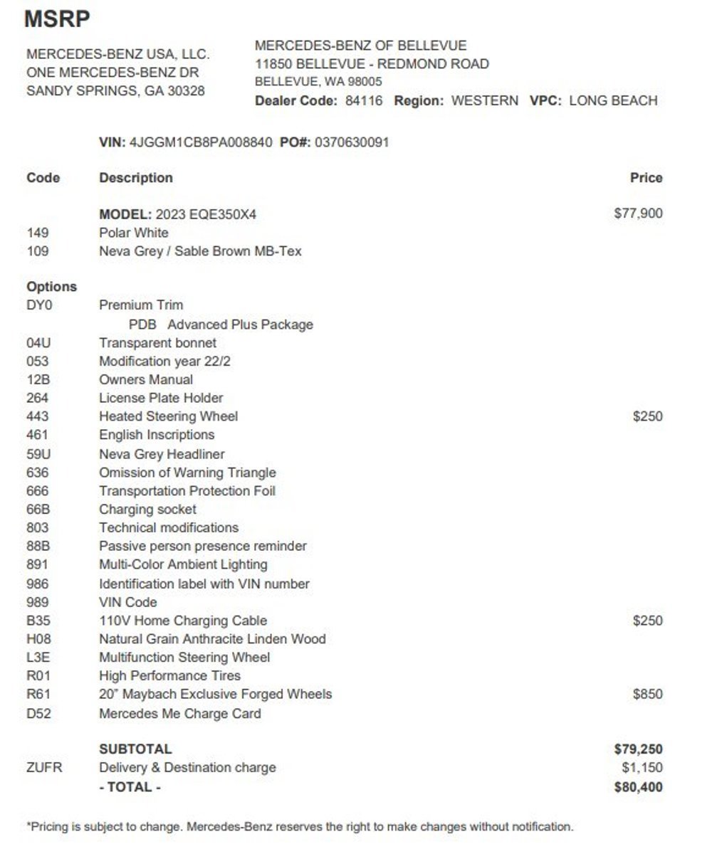 Certified 2023 Mercedes-Benz EQE 350+ 4MATIC SUV image 3